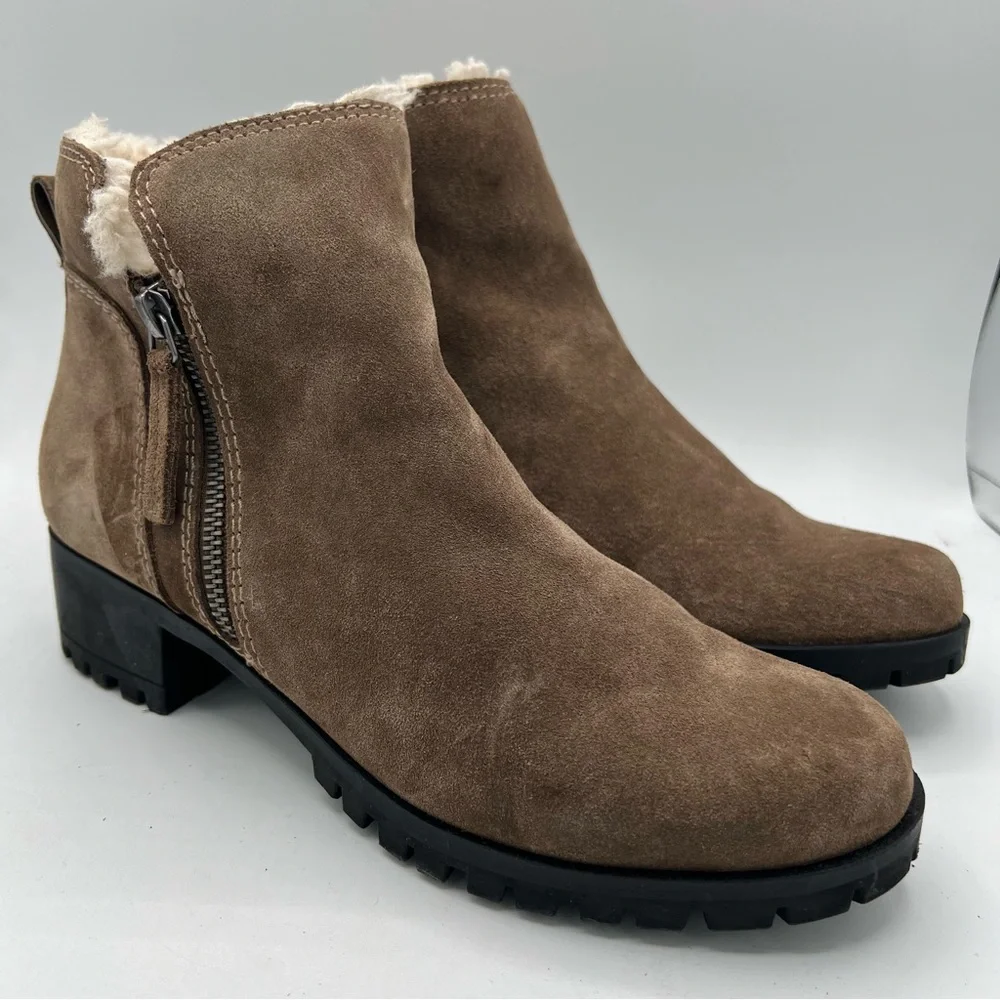 Treasure & Bond‎ Paisley Brown Boots Women’s 8.5 Chunky Lug Sole Shearling Trim